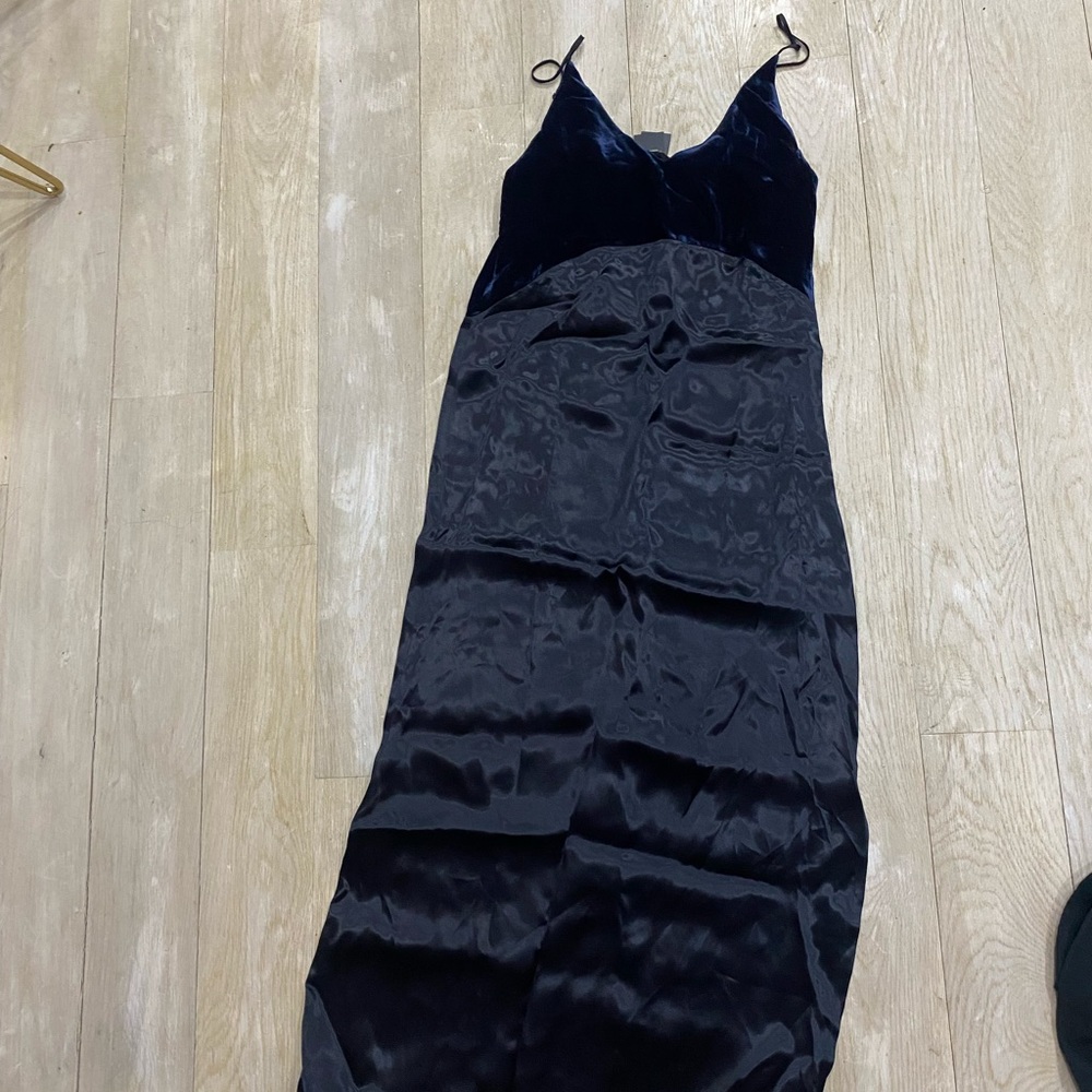 Navy Maje midi length dress